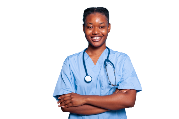 portrait african american practitioner nurse smiling camera working illness expertise removebg preview 1